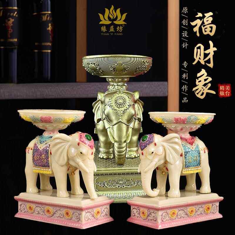 酥油灯座佛前供灯七星大象烛台供7盏1盏家用蜡烛灯架家用摆件大象