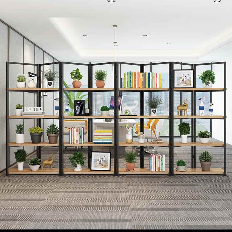 正品办办公屏风隔断置物简约书架公室隔断柜架工业风隔架断花展示