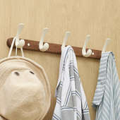 胡桃木挂钩墙上衣服衣帽壁挂架入户门后进门玄关试衣间免打孔排钩