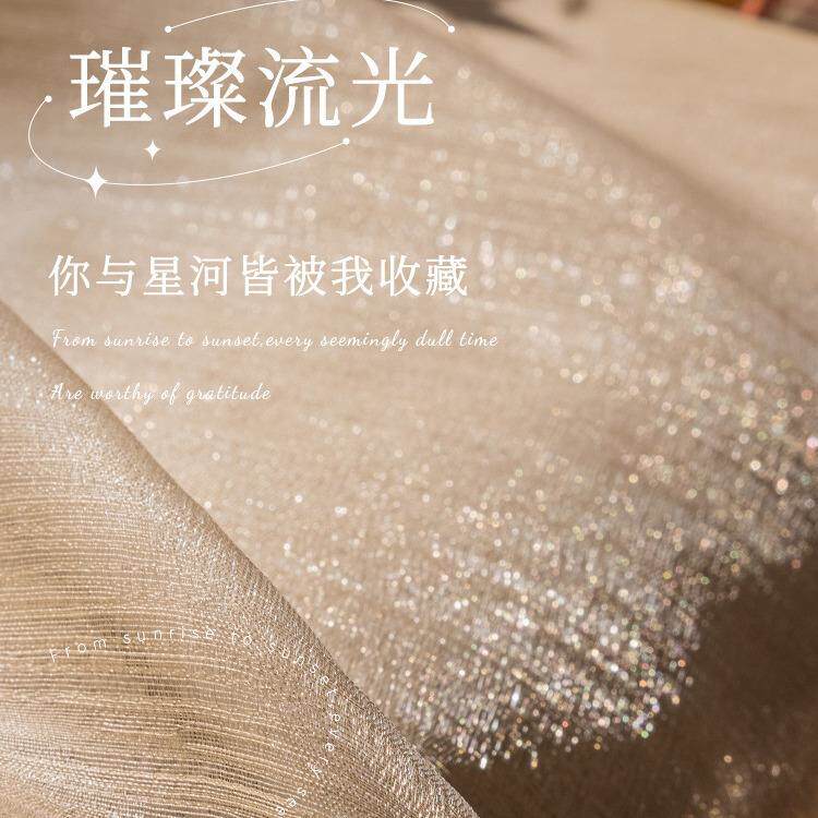 法式美式轻奢纱帘窗帘高级感窗纱客厅卧室珠光梦幻纱帘2024年新款