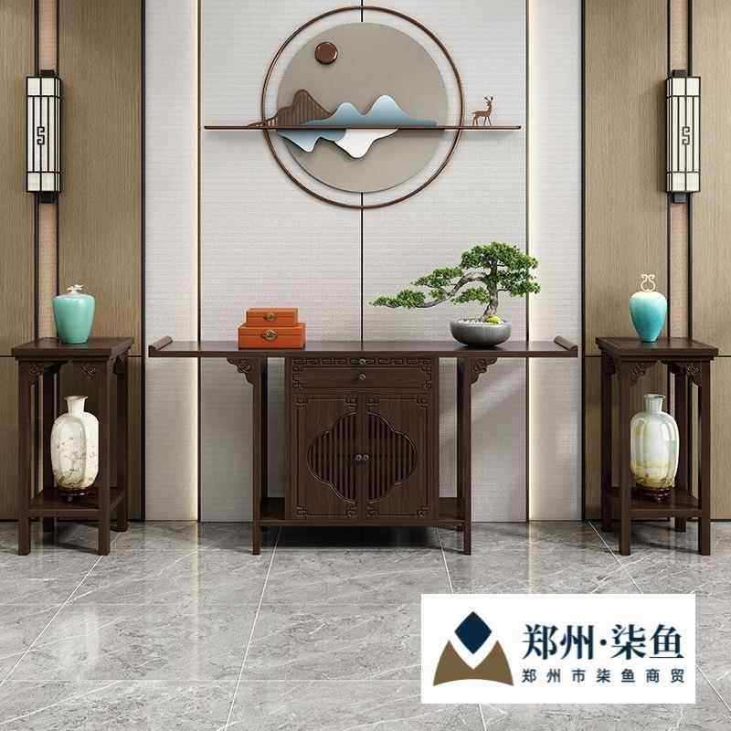 新中式入户正对门玄关台玄关桌子靠墙案台玄关柜条案供桌家用香案