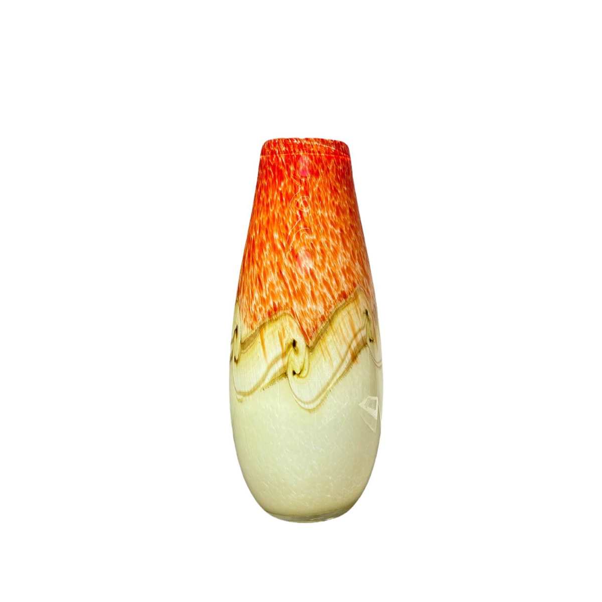 轻奢高级橙色中古琉璃花瓶家居样板间插花器酒店客厅酒柜高级摆件