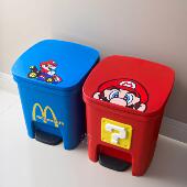 脚踏式 创意卧室麦当劳垃圾桶可爱高颜值卫生桶家用 卡通网红色个性