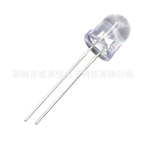 直插式led发光二极管 f8/8mm圆头（白发白）带色长脚有边 LED灯珠
