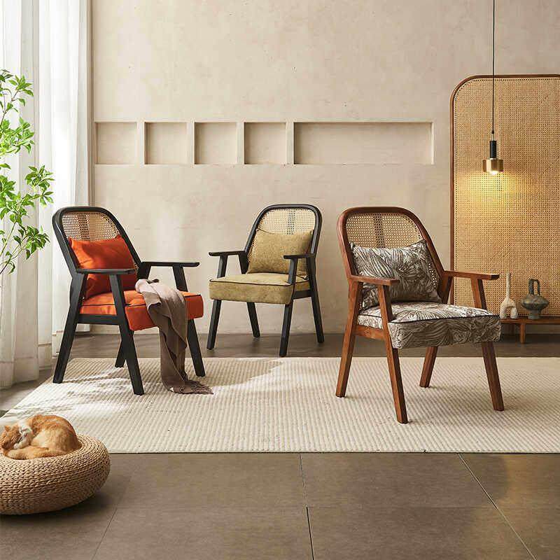 白蜡木藤编餐椅家用现代藤椅北欧靠背椅子复古设计师实木餐桌椅,住宅家具,餐椅,淘宝优惠券,粉丝福利购,淘宝优惠卷