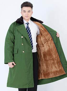 军绿棉大衣男防寒冬季棉大衣男冬季加厚款劳保大衣安保防寒服
