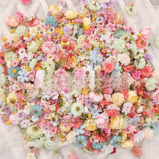 仿真小花朵混搭材料包 绢花头饰花环手工材料花环裙撑婚庆布景