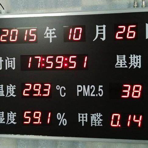 多功能LED显示大屏(时间日期，温度、湿度、PM2.5、甲醛)