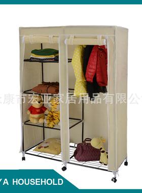 厂家直一等双4层DCN组合衣柜铁销PP门无纺布衣柜