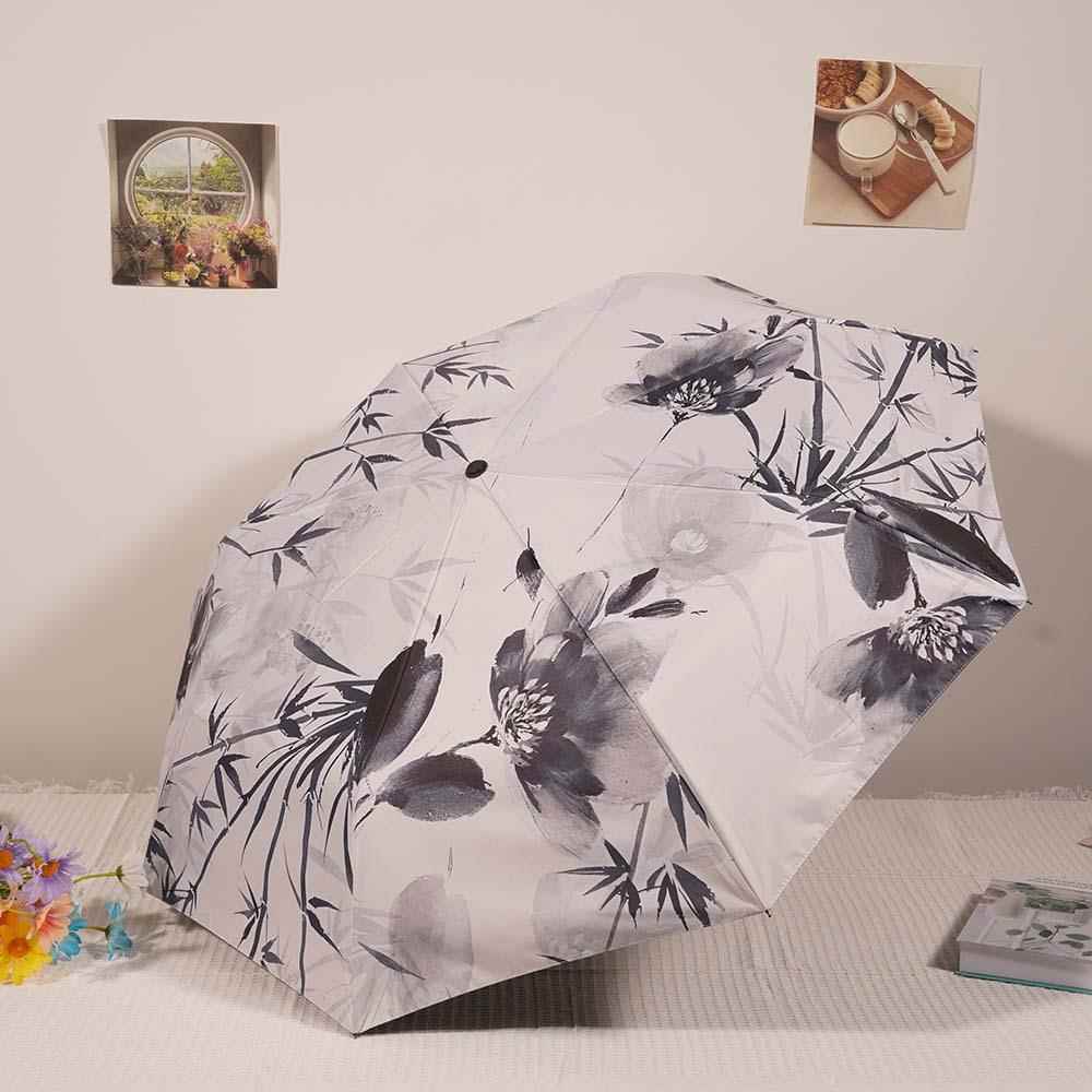 自动雨伞大号一键开收高颜值太阳伞防紫外线雨伞加粗水晴雨伞墨竹
