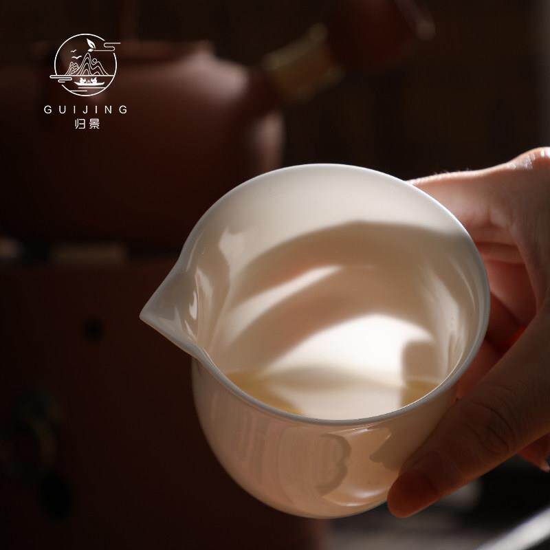 陶瓷骨瓷公道超薄功夫分器茶海茶具配件纯杯茶白茶漏单茶TRZ个耐