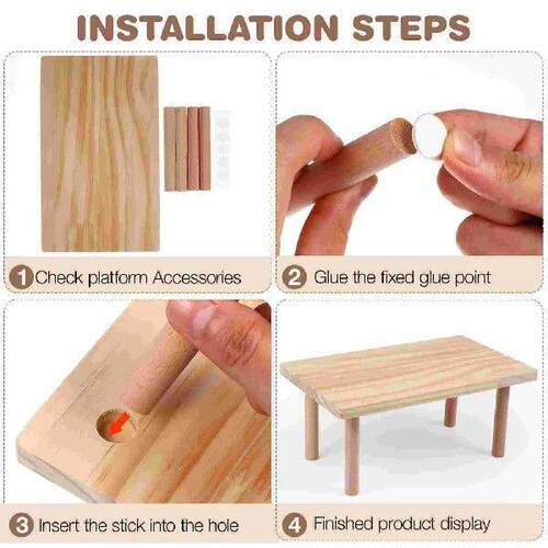 Hamster Platform Playground Wooden Toy Hideout Second Floor