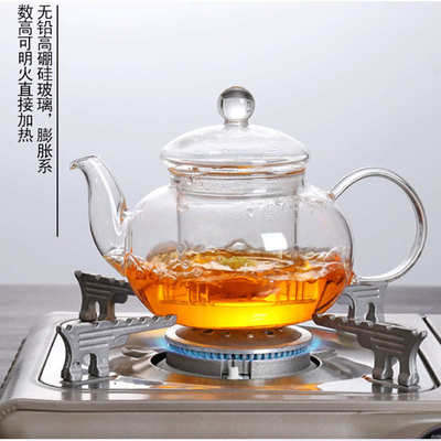 pot 通用款生产加热耐热高硼硅玻璃花茶壶透明功夫茶具引嘴花茶壶