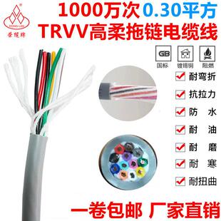 0.3耐弯曲耐磨抗撕裂镀锡铜芯讯号线 自动化专用高柔拖炼电缆TRVV