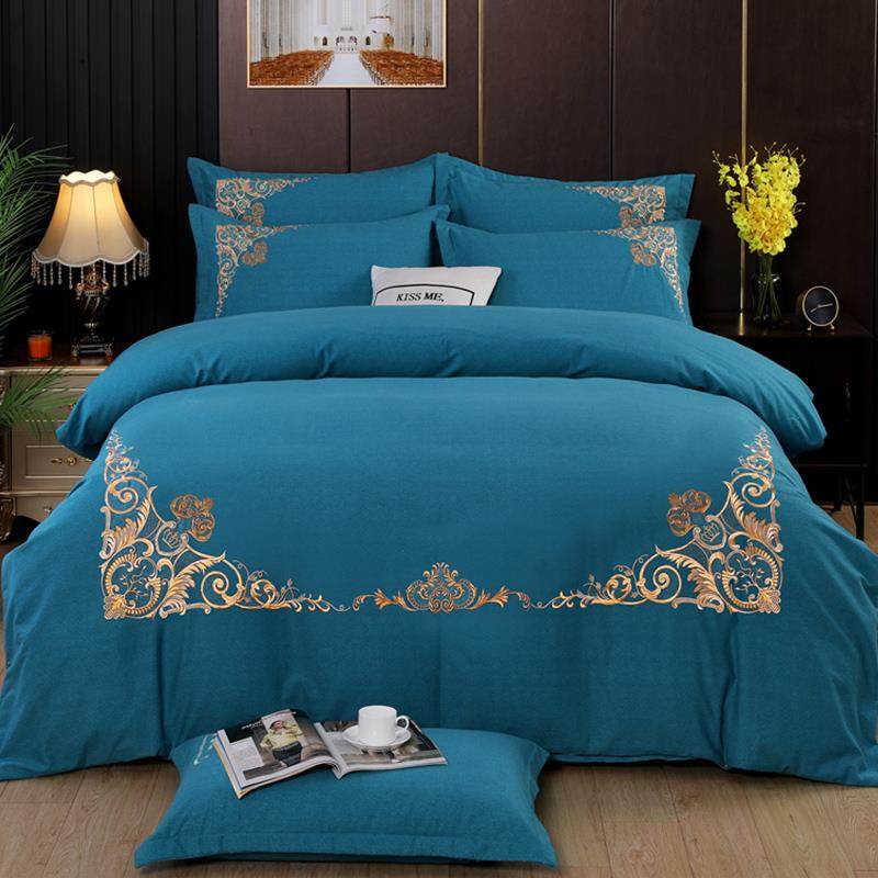 正品新中式高档结庆被子四件套用全棉婚纯棉床单刺绣被套床上品被,床上用品,床品套件/四件套/多件套,淘宝优惠券,粉丝福利购,淘宝优惠卷