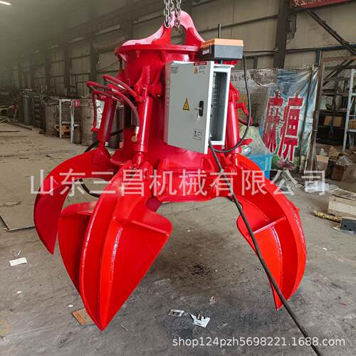 新款液压泵抓瓣分离式行车抓钢机无线遥控梅花抓航吊四瓣抓钢机