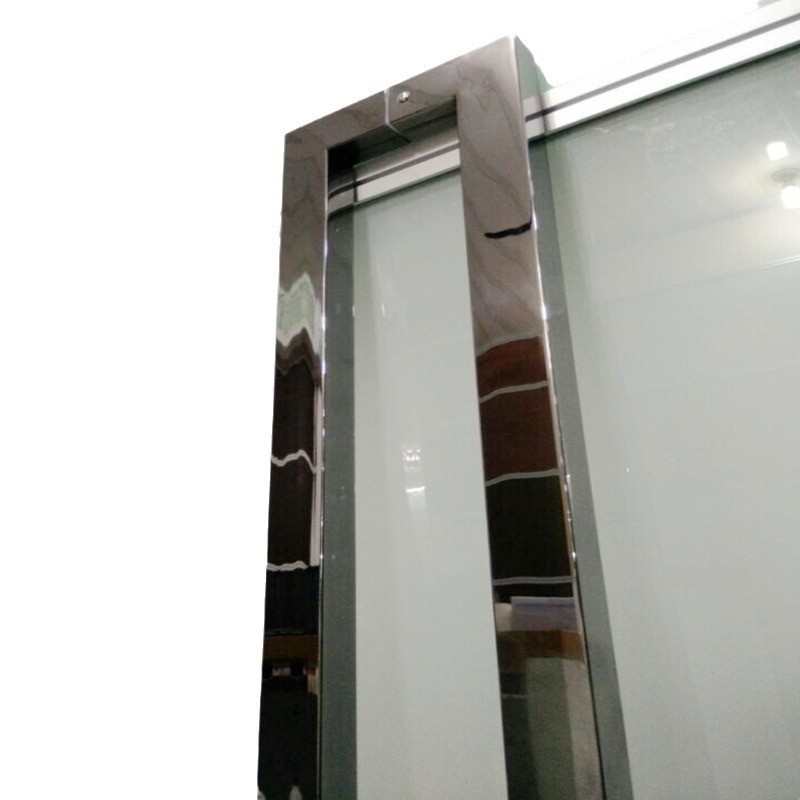 180cm方管黑钛金玻璃门木门铝合金有框门大门拉手把手孔距176.2cm