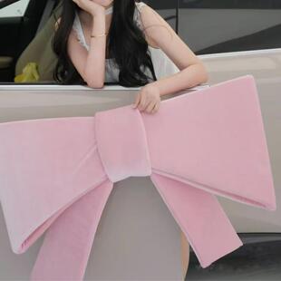 提车拍照道具新车交车交车蝴蝶结定制绒布粉色蝴蝶结喜提爱车