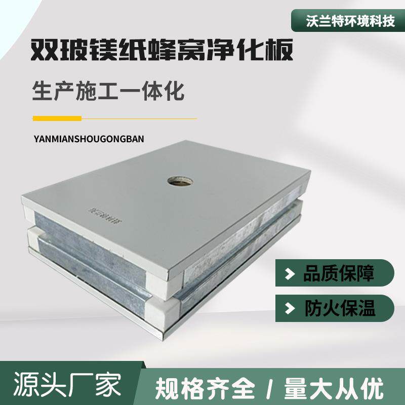 手工双玻镁纸蜂窝净化板轻质保温隔热防潮无尘车间彩钢板