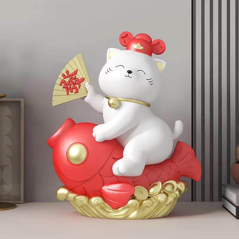 创意存钱礼罐招财猫OBU旺玄财锦鲤鱼摆饰件家居电视柜关桌面店铺