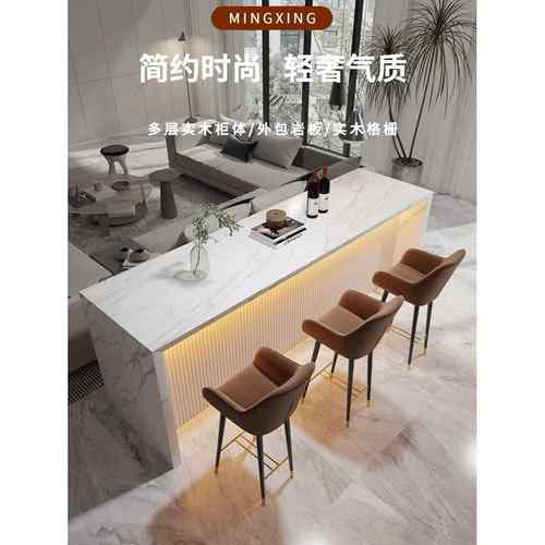 现代吧台桌家用餐桌中岛台阳台客厅隔断开放式厨房一体沙发后吧台