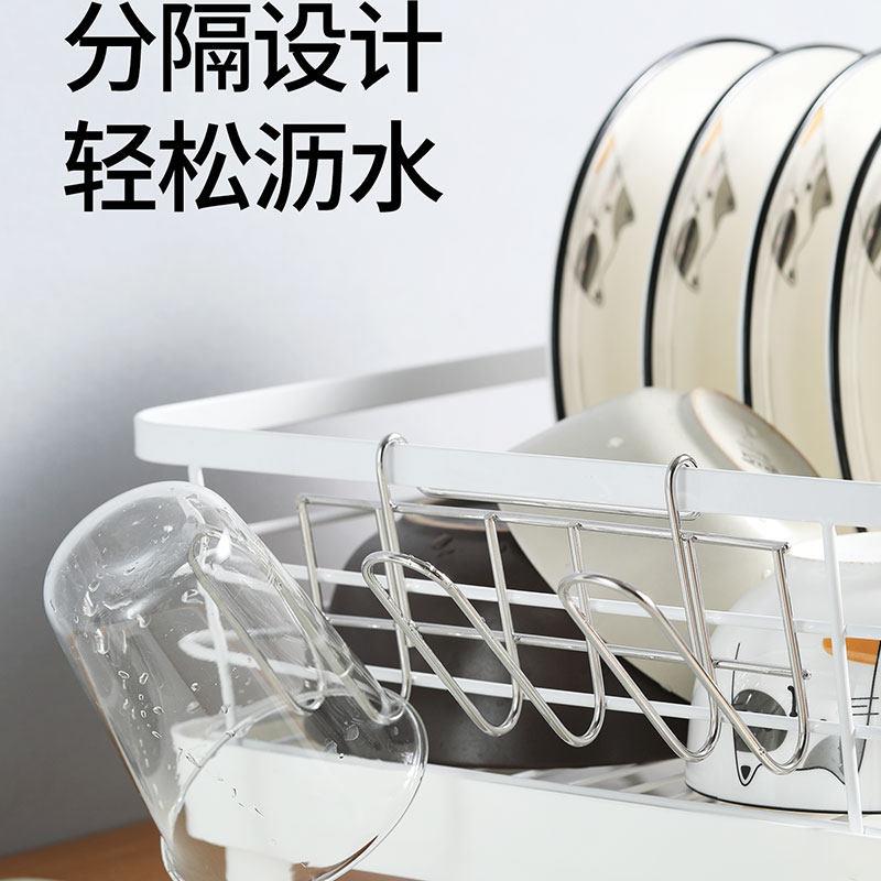 厨房挂式杯架不锈钢挂杯架水杯沥水两用架家用碗碟架侧边配件架子