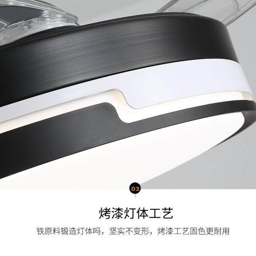 隐形吊扇风扇灯202年用无品牌/新2款家餐灯厅客厅超薄电扇吊灯一