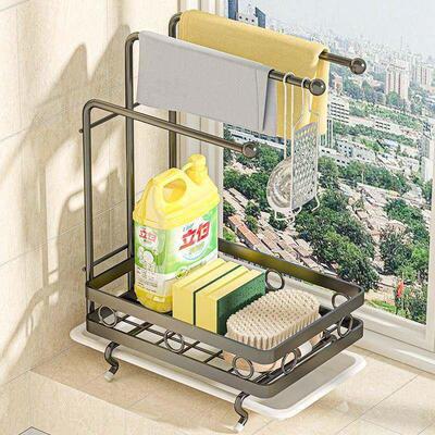 Wall-mounted multifunctional storage rack for kitchen sink c