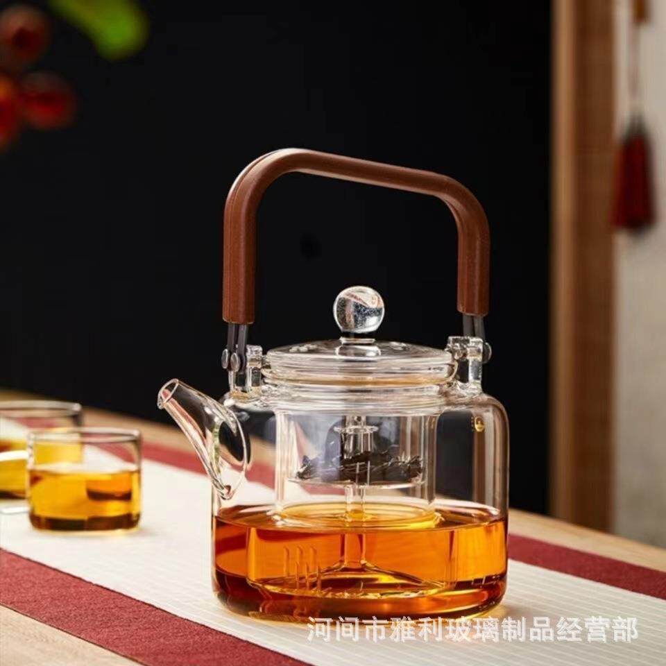 手工高硼硅玻璃提梁壶201耐高温星空磁茶壶体泡茶煮吸蒸煮一家用