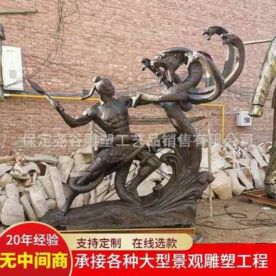 户外大型铸铜人物雕塑室外纯铜主题铜人雕像古代主题景观落地摆件