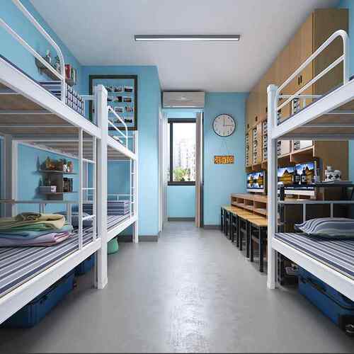 学层生CT-02宿舍双床工地子床上架下铺高低床员工寝单室铁艺双人