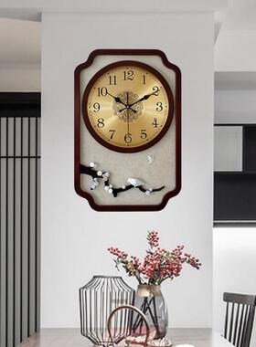 新中式挂客厅大ADP气中风时钟创意家用钟国时石尚挂墙复古英钟沐