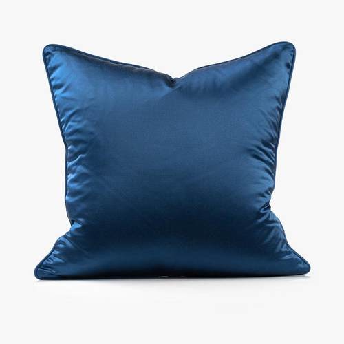 色绸缎沙发蓝抱枕简新古典轻奢靠垫约方形靠枕套厅客样BLSF-00板