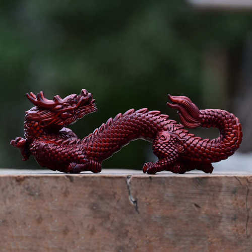 紫檀木雕祥龙生肖龙年吉祥创意文玩手把件 龙腾四海办公家居摆件