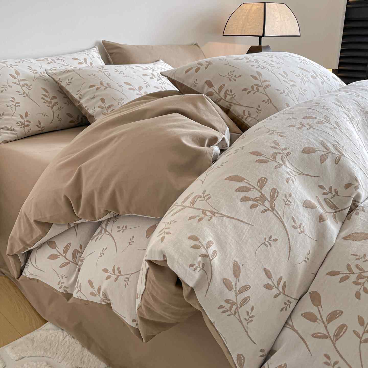 全棉三层纱四件套纯棉秋冬新款提花加厚磨毛床单床笠三件套4