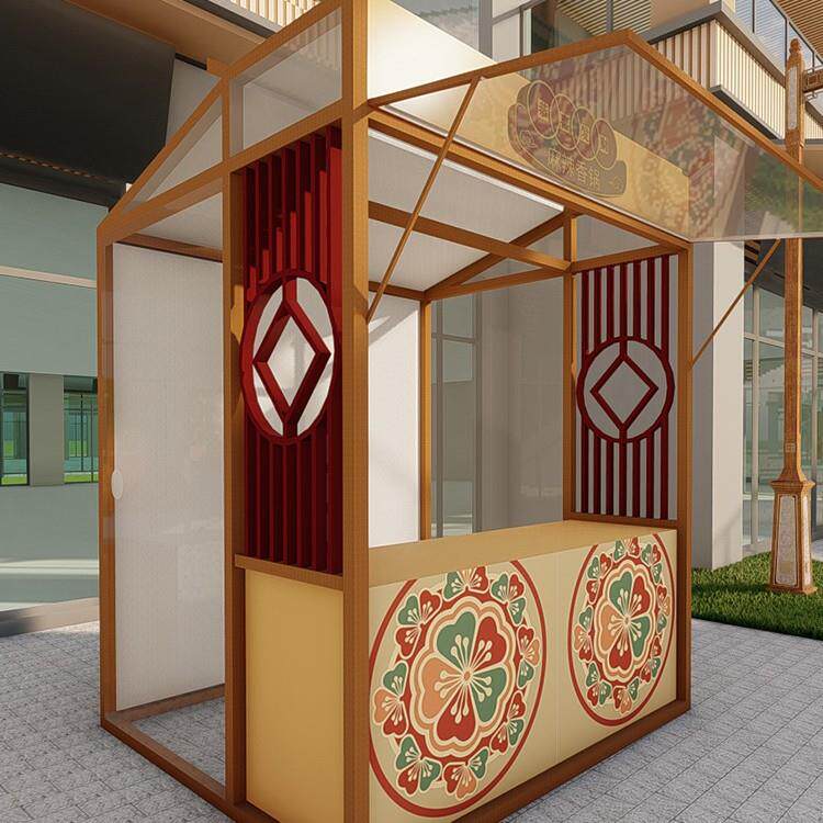 宋代风网红夜市展示架市集广场摊位货架美食小吃商品棚架促销架