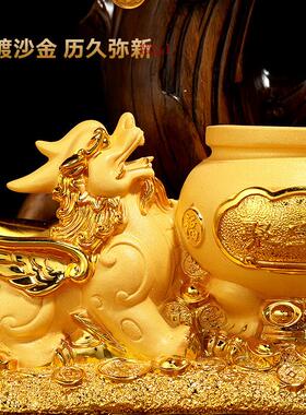 貔宝貅聚招财聚盆摆件客厅发财树财装饰办公室店铺BJ202505首饰银