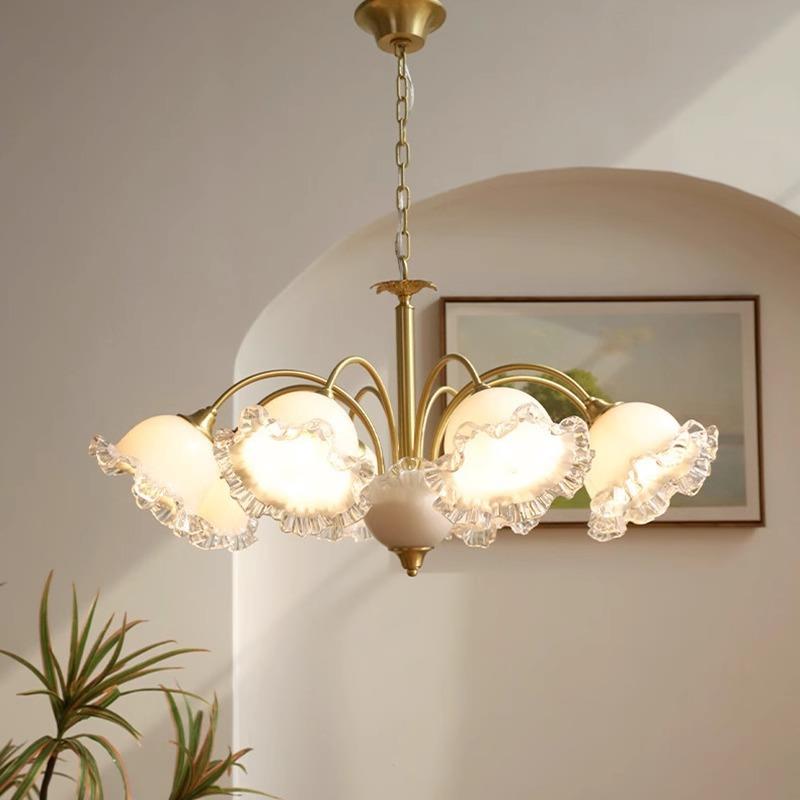 法式奶油风客厅吊灯全屋家装网红温馨氛围吊灯创意花朵吊灯餐厅灯