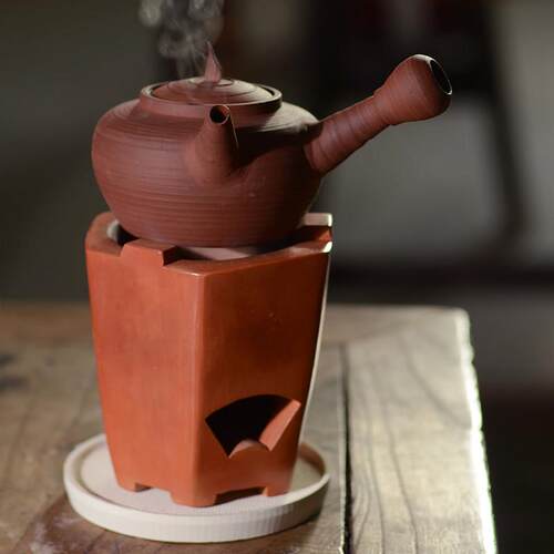 成竹茶器 六方副榜炉红泥手工潮汕风炉工夫茶橄榄炭 煮茶炉小火炉