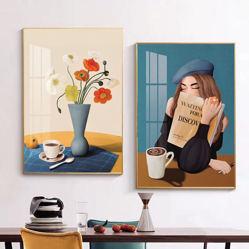 装饰画北欧风玄关挂画客厅背景组合壁画水晶画轻奢风组合画