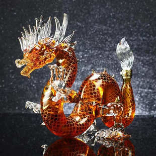 玻璃龙形泡酒瓶高硼硅创意酒瓶摆件批发洋酒酒器酒具空心龙瓶酒瓶