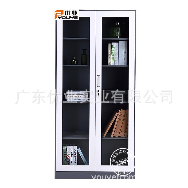 全玻移门下两抽钢制文件柜办公铁皮柜档案铁柜办公室资料存放柜