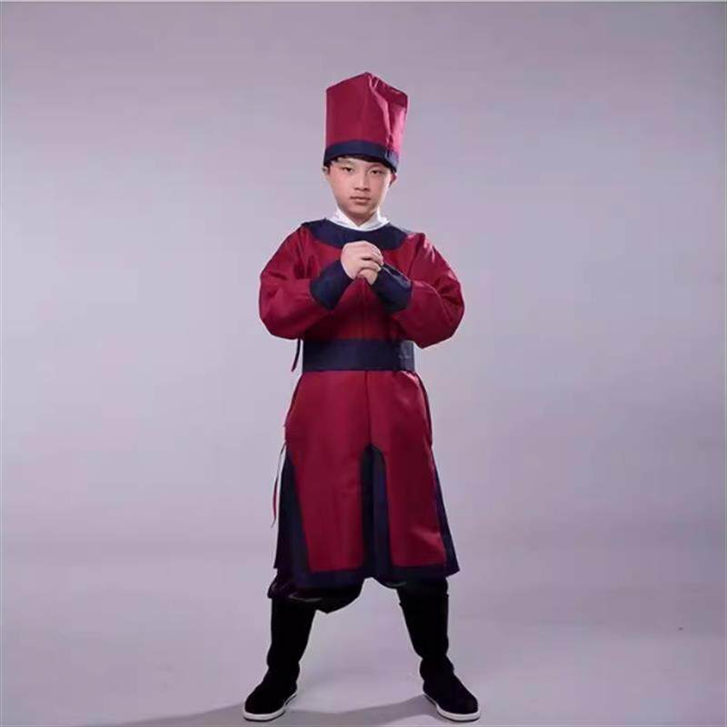 高档元旦儿卫童演出制服明古装代衙役服装男童捕快侍官兵古轿夫飞