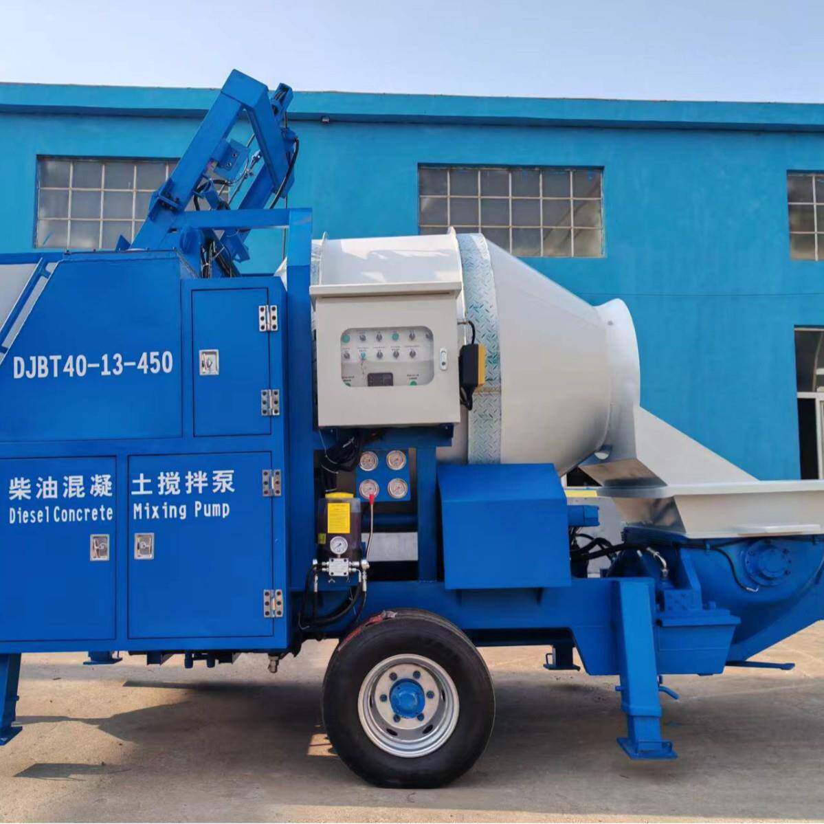 滚筒混凝土搅拌输送一体机柴油动力全自动上料