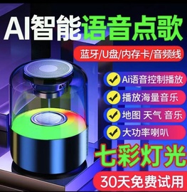 抖王AI智能蓝牙音响 AI语音点歌七彩音箱多功能U盘插卡礼物小