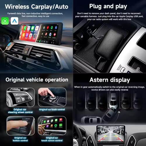 跨境原车无线Carplay转安卓Auto三合一封闭式车载carplay盒子现货