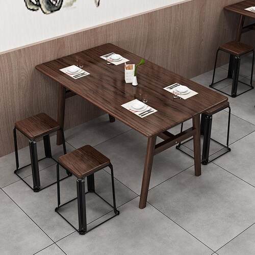 商用餐饮快餐店桌椅组合小吃面馆早餐店经济型饭桌人长方形桌子