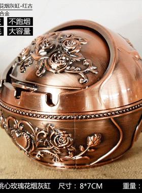 烟灰缸玉兔老虎模型金属装饰摆件