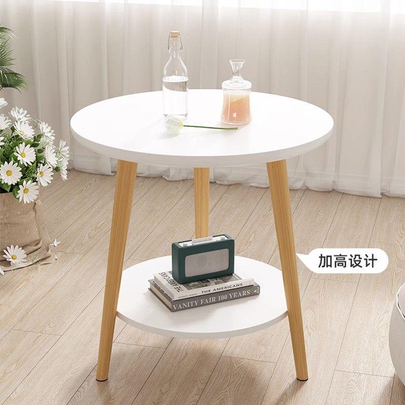 小圆桌茶几简易客厅家用沙发边几北欧卧室床头边桌迷你阳台小桌子
