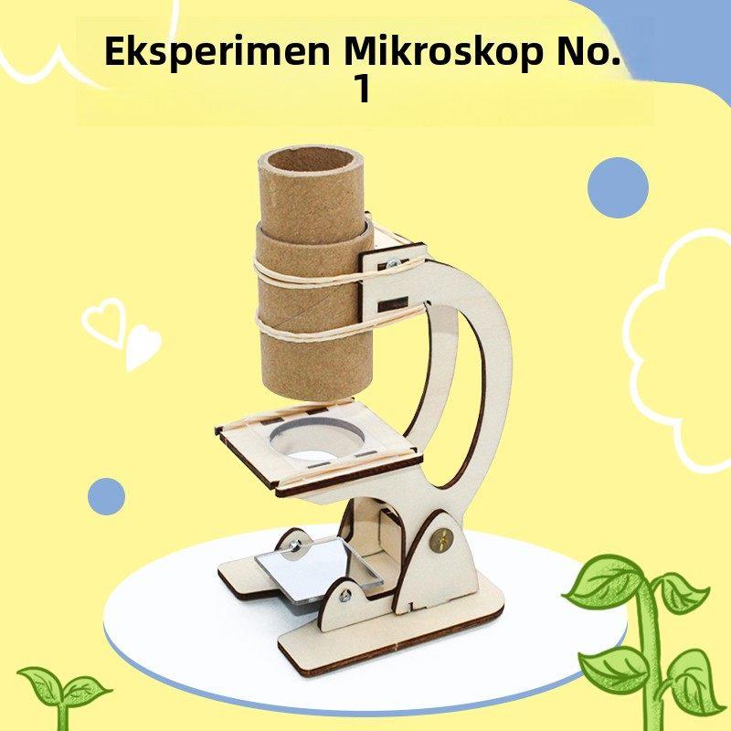 自制小制作发明手工diy木质拼装物理放大镜学生科学实验显微镜模